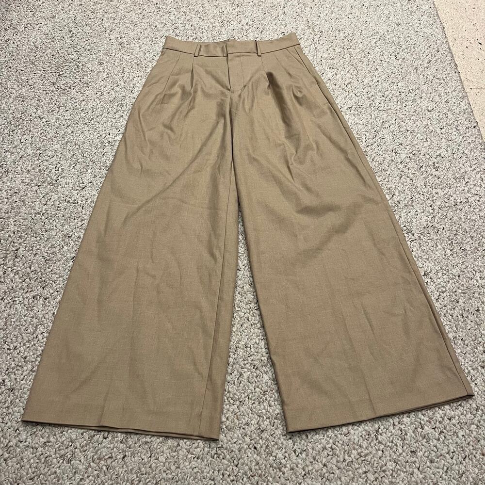 NWOT Madewell Harlow Super Wide Leg Pleated Trouser 0 Brushed Twill Preppy